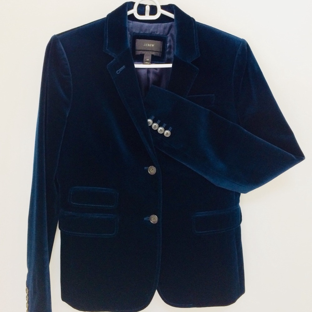 J. Crew Navy Blue Velvet Schoolboy Blazer, size 4T
